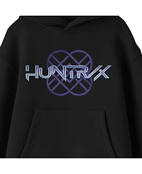 KPop Demon Hunters HuntrX Logo Shiny Glow Boys Xs- Xxl Long Sleeve Hoodie