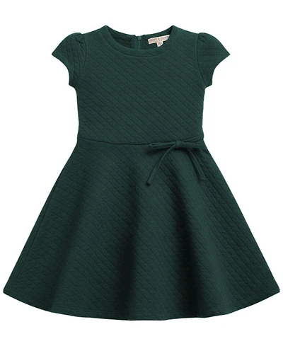 Hope & Henry Little Girls (6 - 12) Quilted Knit Short Sleeve Skater Dress