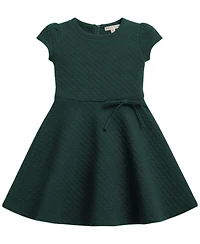 Hope & Henry Little Girls (6 - 12) Quilted Knit Short Sleeve Skater Dress