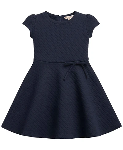 Hope & Henry Little Girls (6 - 12) Quilted Knit Short Sleeve Skater Dress