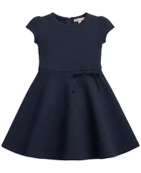 Hope & Henry Little Girls (6 - 12) Quilted Knit Short Sleeve Skater Dress