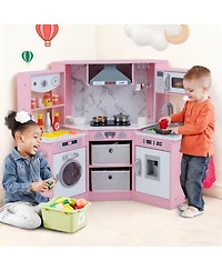 Sugift Interactive Play Kitchen with Circulating Water Sink and Lights and Sounds, Ages 3+