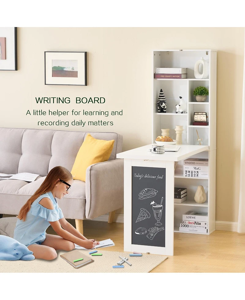 Streamdale Furniture Fold-out Wall Mount Convertible Writing Desk and Storage Cabinet