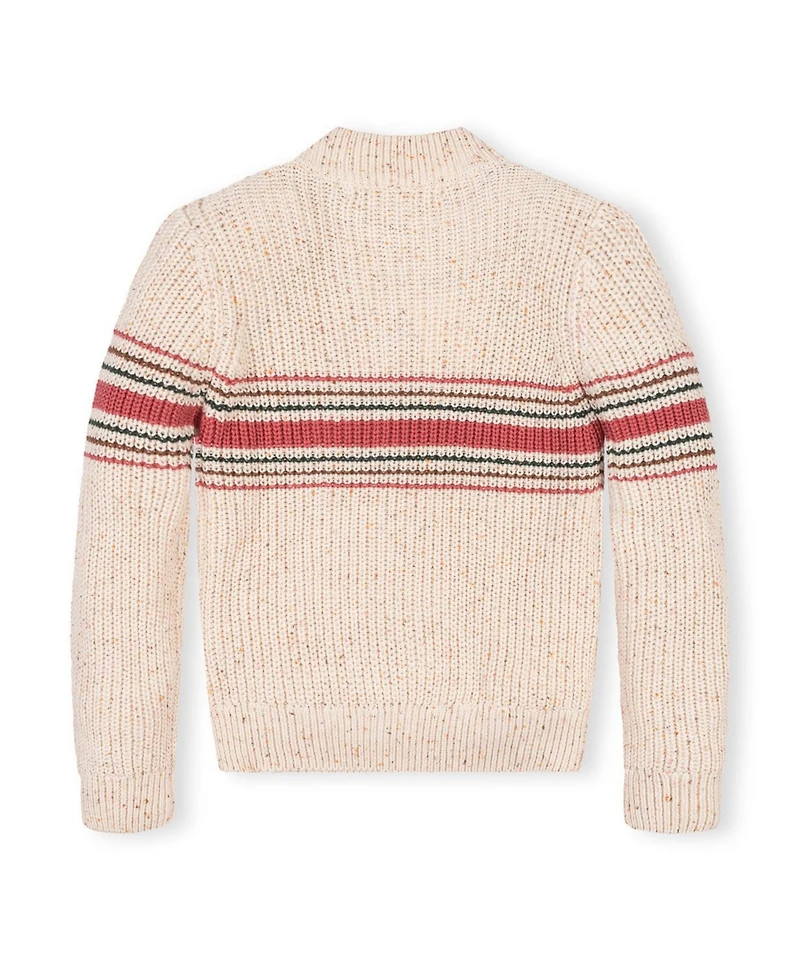 Hope & Henry Little and Big Girls (Xxs - L) Organic Mock Neck Sweater with Buttons