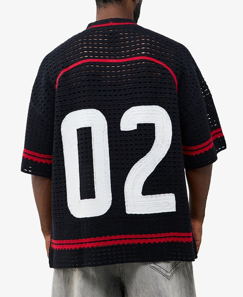 True Religion Men's Crochet Football Jersey
