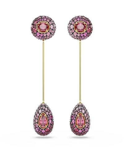 Swarovski Gold-Tone Plated Red Crystal Earrings