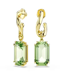 Swarovski Gold-Tone Plated Green Crystal Earrings