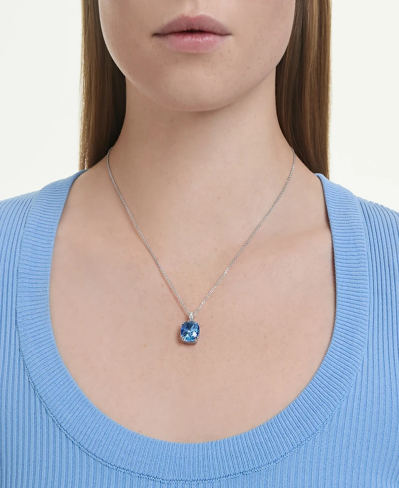 Swarovski Gold-Tone Plated Blue Crystal Necklace
