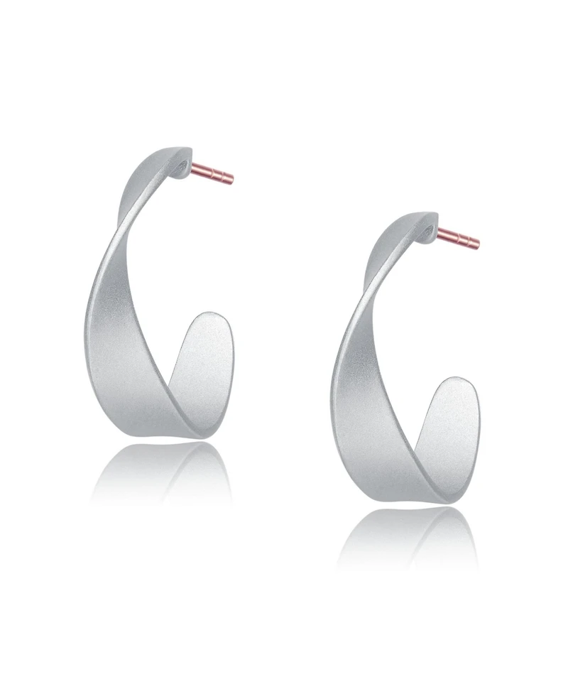 Classy Sterling Silver Twisted Hoop Earrings