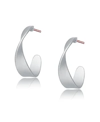Classy Sterling Silver Twisted Hoop Earrings