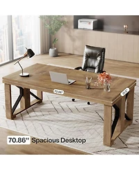 Tribesigns 70.87" Executive Desk with Double Pedestal