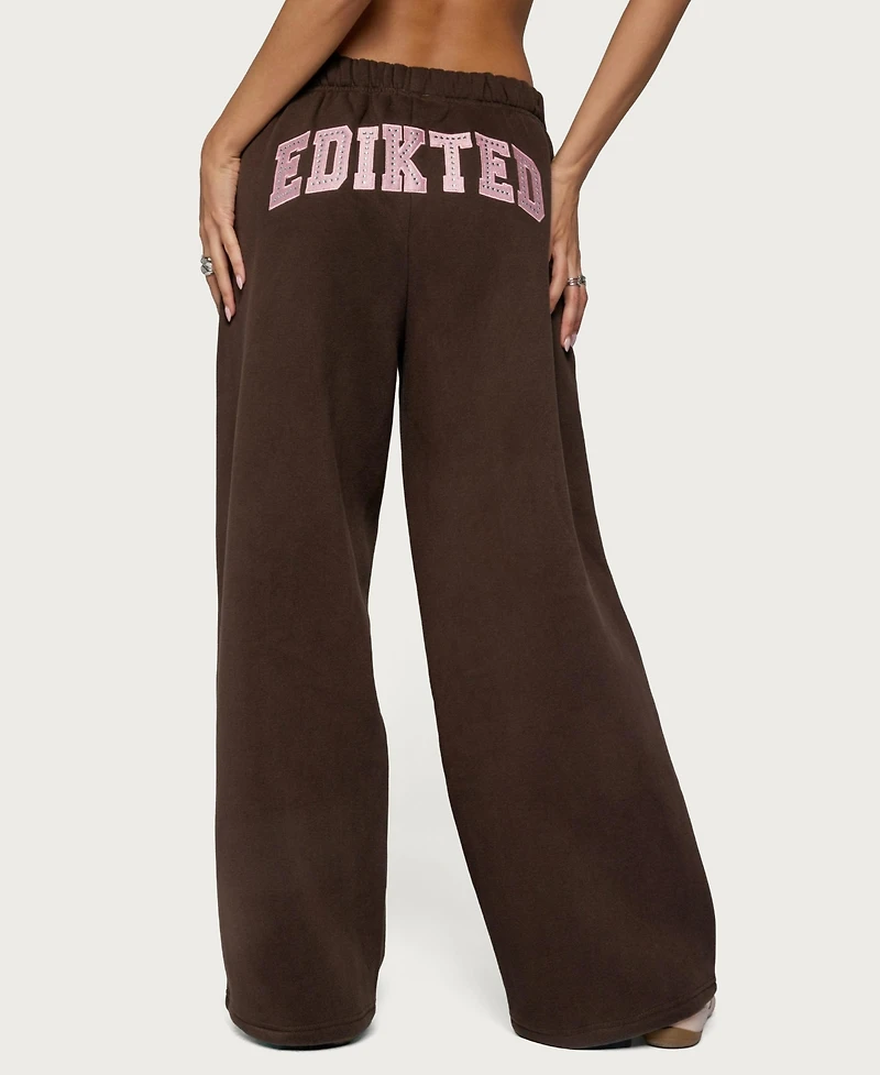 Edikted Women's Glow Rhinestone Sweatpants