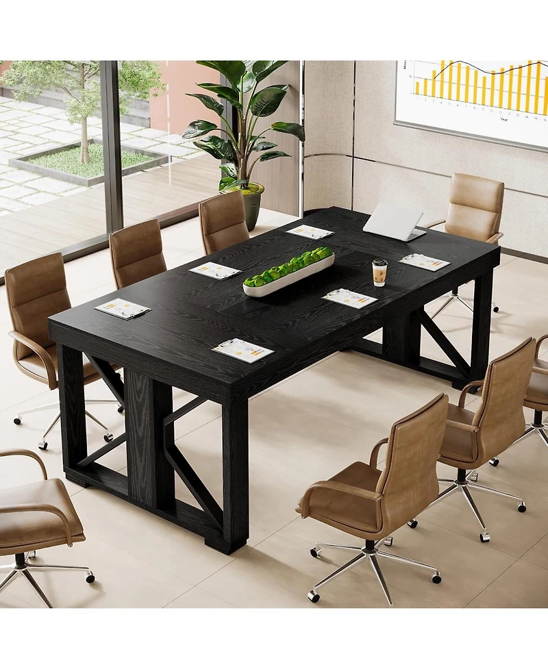 Tribesigns 70.87" Conference Table with Double Pedestal