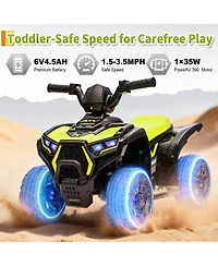 23.6 x 14.6 in Kids Electric Atv Ride On Car, 6V Battery Powered Quad for Toddlers, Outdoor Ride On Toy