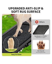 63 in Dog Ramp for Car Suv Truck, Foldable Non-Slip Aluminum Frame Pet Ramp for Large Dogs