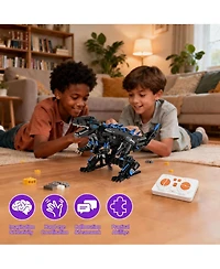5-in-1 Remote Control Dinosaur Building Blocks Stem Toy Set, Rc Programmable Robot Kit with App Control, Indoor Outdoor Play