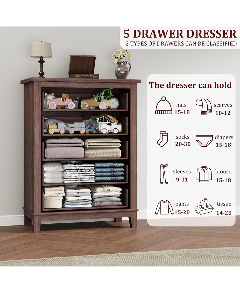 Set of 2 5-Drawer Storage Cabinets