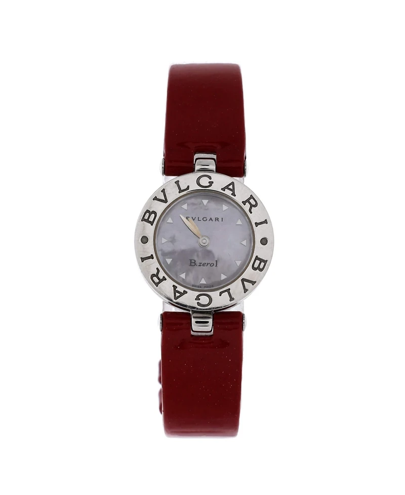 Pre-Owned Bvlgari B.Zero1 Quartz Watch in Stainless Steel and Patent with Mother of Pearl 22mm