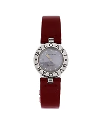 Pre-Owned Bvlgari B.Zero1 Quartz Watch in Stainless Steel and Patent with Mother of Pearl 22mm