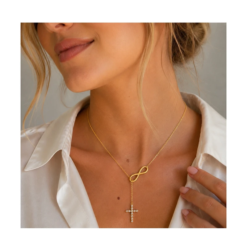 Dloria Infinite Cross Lariat Necklace