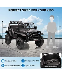 38 x 24 in Kids 12V Ride On Car with Remote Control, Off-Road Electric Suv Toy for Ages 3-6, Dual Drive Outdoor Battery Car
