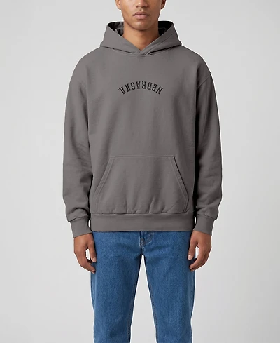 Uscape Apparel Men's Dark Gray Nebraska Huskers Upside Down Embroidered Vintage Heavyweight Hoodie