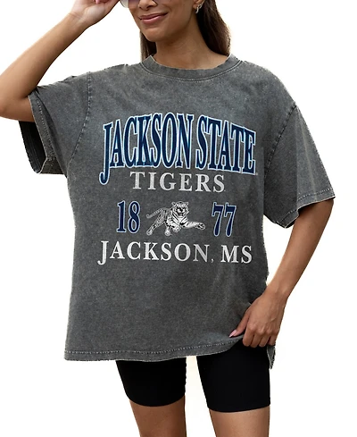Gameday Couture Women's Gray Jackson State Tigers Oversized Snow Wash T-Shirt