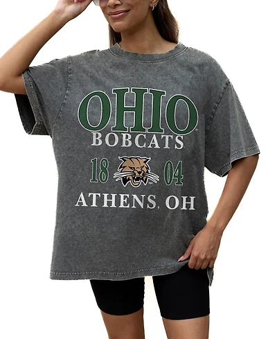 Gameday Couture Women's Gray Ohio Bobcats Oversized Snow Wash T-Shirt