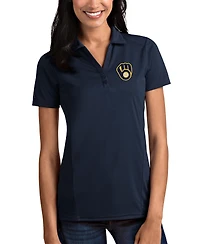 Antigua Women's Navy Milwaukee Brewers Team Tribute Polo Shirt