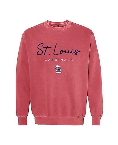 Soft As A Grape Women's Red St. Louis Cardinals Pigment Dye Crewneck Sweatshirt