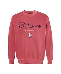 Soft As A Grape Women's Red St. Louis Cardinals Pigment Dye Crewneck Sweatshirt