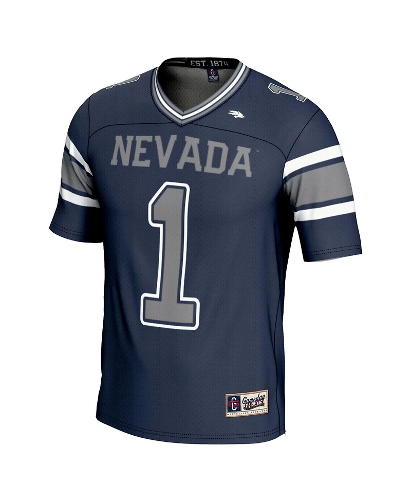 Gameday Greats Men's 1 Navy Nevada Wolf Pack Endzone Football Jersey
