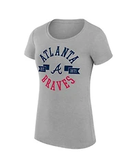 G-iii 4Her by Carl Banks Women's Atlanta Braves Super-Slim Fit Short-Sleeve Screen Print Graphics T-Shirt