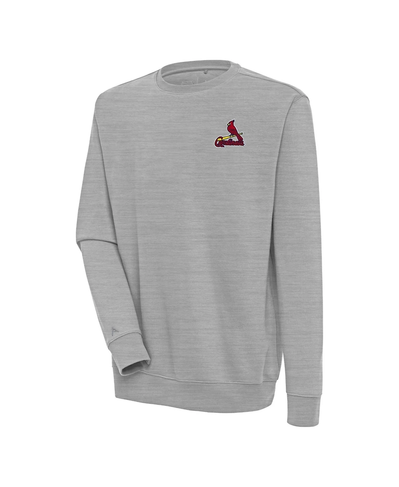 Antigua Men's Heather Gray St. Louis Cardinals Victory Pullover Sweatshirt