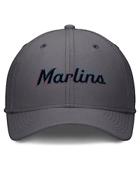 Nike Men's Gray Miami Marlins Swoosh Performance Flex Hat