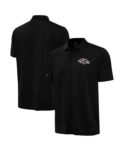 Antigua Men's Heather Black Baltimore Ravens Layout Polo Shirt