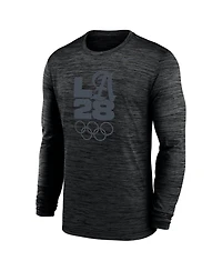 Nike Men's Black LA28 Summer Olympics Team Issue Velocity Dri-fit Long sleeves T-Shirt