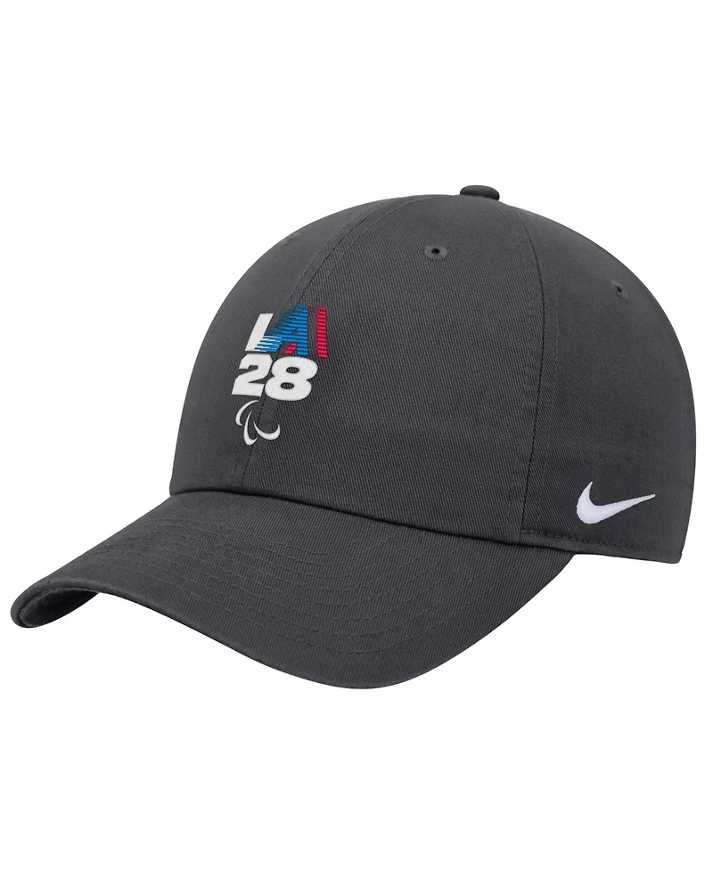 Nike Big Boys and Girls Anthracite LA28 Summer Paralympics Retro Stripe Club Adjustable Hat