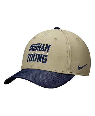 Nike Men's Beige/Navy Byu Cougars Dri-fit SwooshFlex Hat