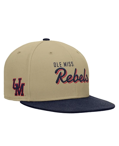 Nike Men's Beige/Navy Ole Miss Rebels Pro Dri-fit Snapback Hat