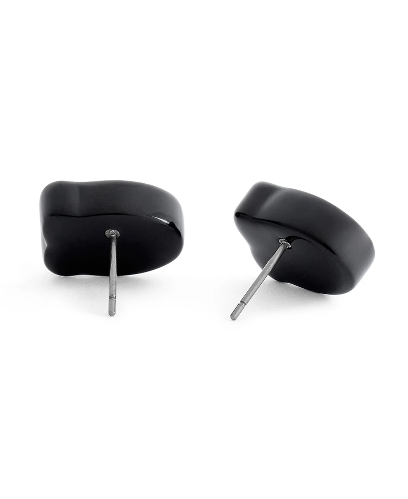 Coach Black Signature C Resin Stud Earrings