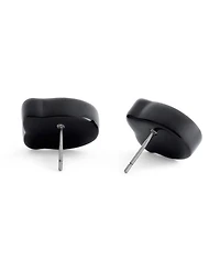 Coach Black Signature C Resin Stud Earrings