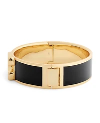 Coach Black Heritage Signature C Enamel Bangle Bracelet