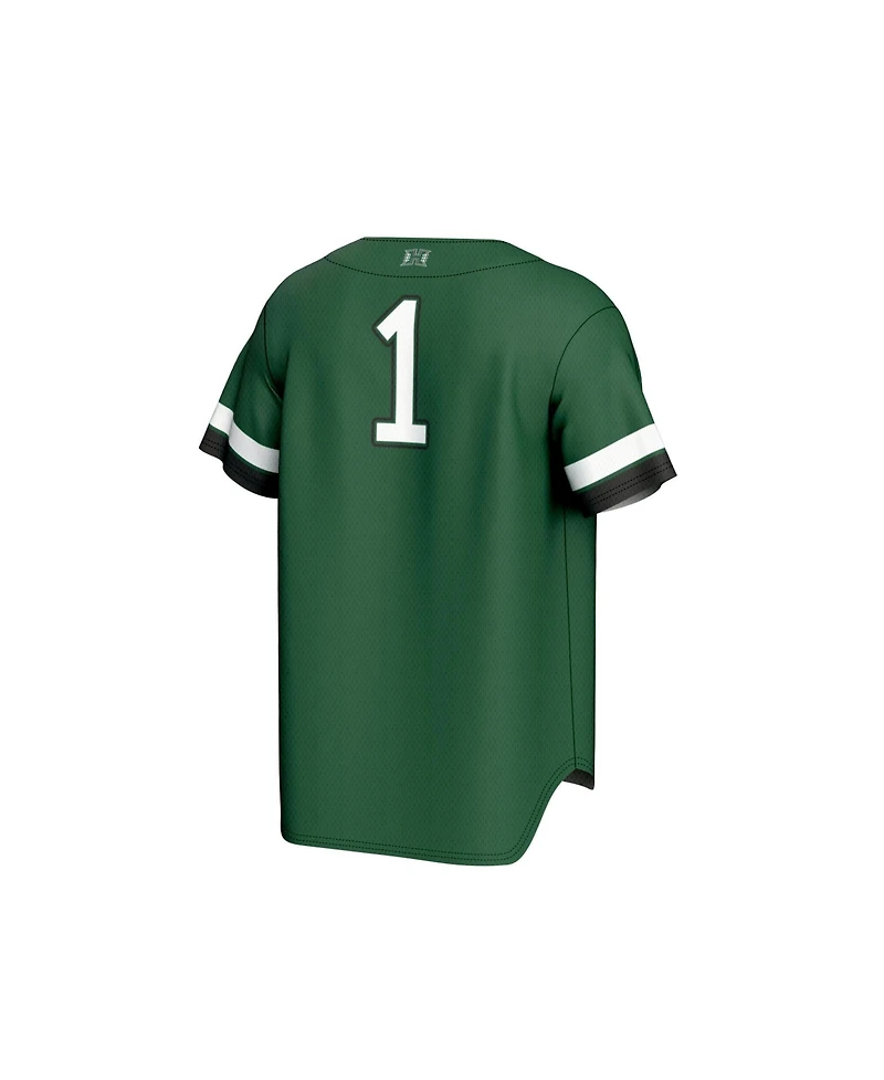 Gameday Greats Big Boys and Girls 1 Green Hawaii Rainbow Warriors Lightweight Collegiate Baseball Fashion Jersey