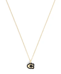 Coach Black Signature C Resin Pendant Necklace
