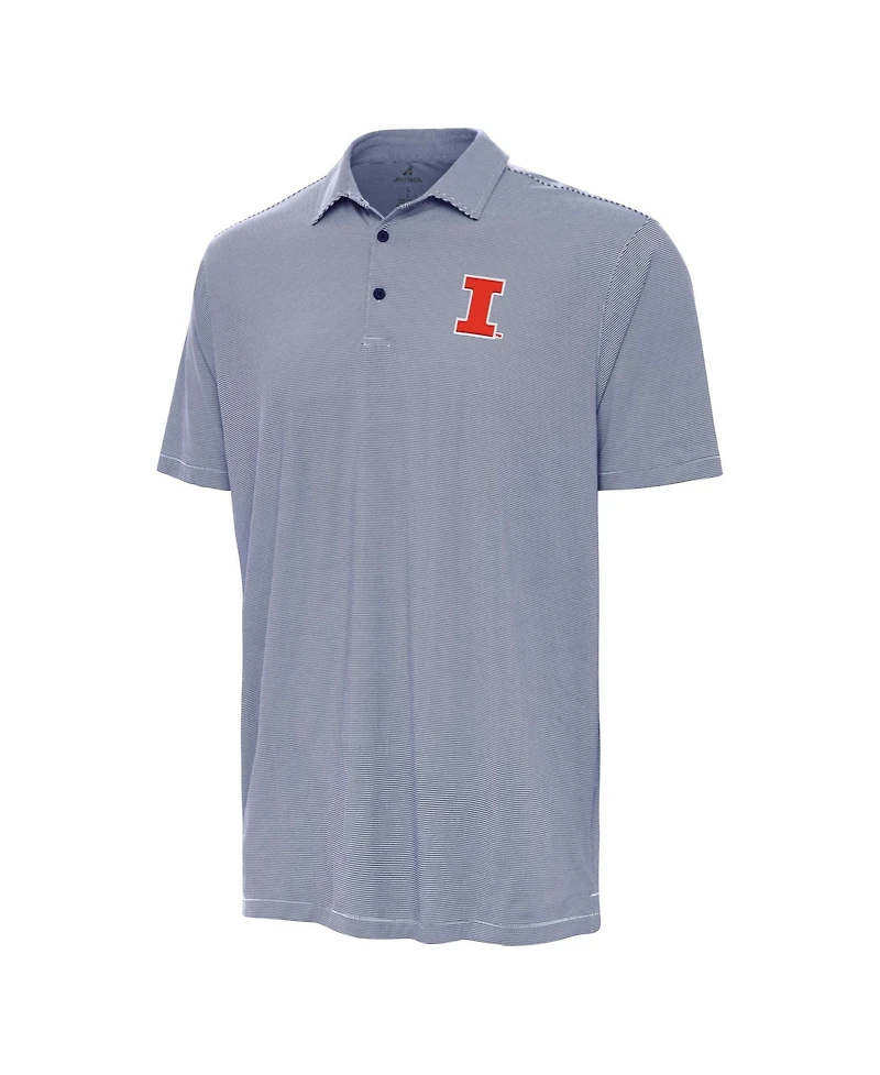 Antigua Men's Navy/White Illinois Fighting Illini Twine Polo Shirt