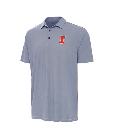 Antigua Men's Navy/White Illinois Fighting Illini Twine Polo Shirt