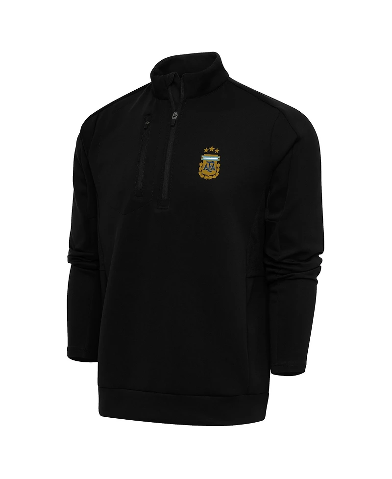 Antigua Men's Black Argentina National Team Generation Quarter-Zip Pullover Sweatshirt