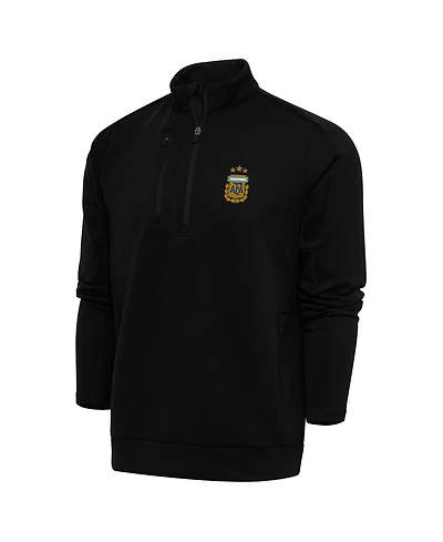 Antigua Men's Black Argentina National Team Generation Quarter-Zip Pullover Sweatshirt