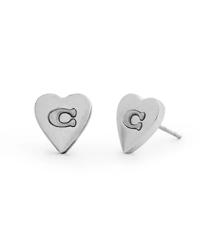 Coach Gold Heritage Signature Coin Stud Earrings